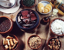 Feijoada complete meal with side dishes
