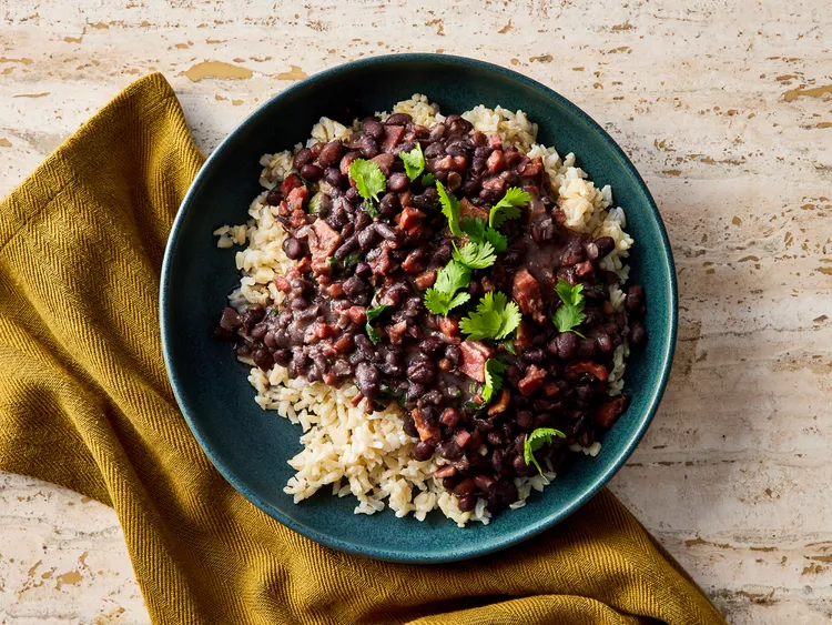 A traditional serving of Brazilian Feijoada